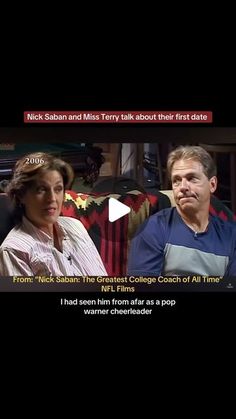 Tommy Denos on Instagram: "Nick Saban and Miss Terry’s first date #alabama #alabamafootball #nicksaban #saban #football #marriage #dating #relationships #relationship #rolltide #rolltideroll #foryou #foryoupage #fy #fyp #fypシ #fypage" First Date, Cheerleading, All About Time, Film