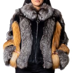 Sale Natural Silver & Red Fox Fur 22″ Zip Jacket With Black Dyed Sheared Rex Rabbit Fur Swirl Design Fur Origin: Fox- Norway; Rex Rabbit- Spain Size 12 We Are A Four Generation Fur, Leather, And Outerwear Store Located In Milwaukee, Wi. Please Visit Our Website For Verification And Credentials. Luxury Silver Outerwear For Winter, Puffy Winter Jacket, Gray Peacoat, Nike Running Jacket, Rabbit Fur Jacket, Black Winter Coat, Distressed Jacket, Rex Rabbit, Jean Jacket Women