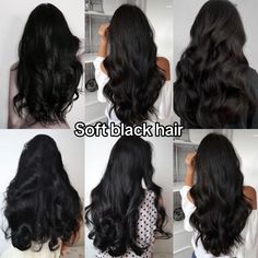 Soft Black Hair Color, Hair Color Swatches, Haircuts For Long Hair With Layers