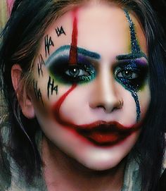 Joker Makeup, Makeup Challenge, Dark Fantasy Artwork, Cool Halloween Makeup, Halloween Makeup Inspiration, Makeup Challenges, Sfx Makeup, Halloween Make Up, Halloween Inspiration