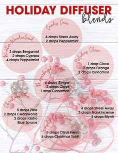 Holiday Diffuser Essential Oil Blends | Essential oil blends | essential oils for the holidays | oil blends | free printables Diffuser Cleaning, Holiday Diffuser Blends, Holiday Smells, Christmas Diffuser Blends, Doterra Oil, Soya Mumu, Essential Oil Diffuser Blends Recipes, Young Living Essential Oils Recipes, Perfume Recipes