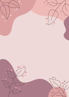 an abstract pink background with leaves and dots