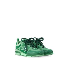 LOUIS VUITTON® - Lv Skate Sneaker - Green Louis Vuitton Skate Sneakers, Luis Vuitton Outfits, Lv Skate Sneaker, Logo Lv, Louis Vuitton Gifts, Skate Sneakers, Lv Shoes, Spring Sandals, Mens Casual Dress Outfits