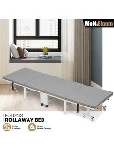 Experience superior durability with our rollaway bed, featuring a reinforced full-steel frame that ensures sturdiness. Enjoy the ultimate sleep experience with our high-density foam mattress, designed to align the spine, offer pressure-point relief, and provide breathable comfort with its soft fabric cover. When it comes to convenience and compact storage, our bed excels. It folds up seamlessly to a slim profile and features smooth-rolling wheels for effortless portability.

Item Specification:M Rollaway Bed, Bed Sleeping, Sleeping Cots, Pressure Point, Camping Cot, Folding Bed, Folding Beds, Guest Bed, Compact Storage