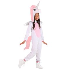 The Fun Costumes Kids Unicorn Onesie CostumePick up this Fun Costumes Unicorn Onesie Costume for your little girl and let them have a fun rainbow adventure with all sorts of fantastic animal friends. Crafted with imagination and fun in mind, this comfy and exciting Made by Us design is one of our exclusive originals and offers superb quality and detail.Product Design:This fun unicorn onesie is a complete look in one piece! A zipper runs up the front, while the onesie itself has a soft pink and w Bug Costumes, Rainbow Unicorn Costume, Unicorn Costumes, Unicorn Onesie, Jumpsuit Costume, Huge Eyes, Onesie Costumes, Dark Fairytale, Types Of Fairies