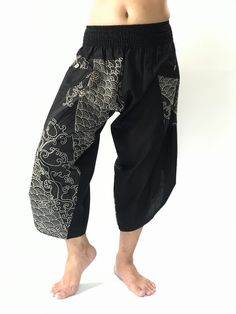 "❤️Handmade with a very lovely pattern, , Samurai pants, Button Up Cotton Pants, men pants Handmade pants, unisex Yoga Harem Pants - elastic waistband, Unisex, Comfortable to Wear & Stylish. Mens Japanese Samurai Style Japanese Casual,Hakama cotton Pants, Samurai Pants - elastic waistband Fits all! Unisex pants, These beautiful casual pants is unique & comfortable to wear samurai pants, ninja pants, harem pants, thai pants, kimono,Relaxing and simply lifestyle clothing it is easy to wear Traditional Harem Yoga Pants, Traditional Black Harem Pants With Elastic Waistband, Traditional Black Harem Pants For Yoga, Traditional Black Harem Pants For Festival, Traditional Black Harem Pants, Samurai Style, Ninja Pants, Cotton Pants Men, Yoga Harem Pants