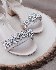 CHAMPAGNE SATIN Block Heel Sandals with Tulle Bow, Flower Girls Sandals – Kailee P. Inc. Wedding Sandals With Embellished Block Heel, Embellished Low Heel Sandals For Prom, Low Heel Embellished Sandals For Prom, Block Heel Embellished Wedding Sandals, Embellished Block Heel Wedding Sandals, Embellished Low Heel Sandals, Embellished Open Toe Block Heels For Wedding, Tulle Bow, Tulle Bows