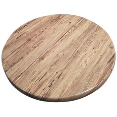 a round wooden cutting board on a white background