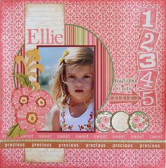 Ellie - Scrapbook.com Girly Scrapbook, Birthday Scrapbook Layouts, Birthday Scrapbook Pages, Scrapbook Photos, Birthday Scrapbook