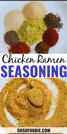 Text reads Chicken Ramen Seasoning Chicken Ramen Seasoning Recipe, Chicken Ramen Seasoning, Easy Chicken Seasoning, Ramen Seasoning Recipe, Homemade Chicken Ramen, Easy Chicken Ramen, Diy Ramen, Ramen Dish, Chicken Ramen Noodle Recipes