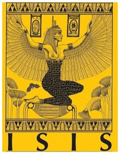 an egyptian woman sitting on top of a chair with her arms outstretched in the air