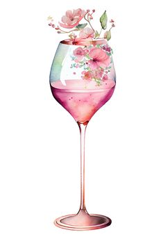 Watercolor pink wine glass with roses, card design for Valentine's day Rose Wine Glass, Glass Watercolor, Pink Wine, Pink Champagne, Rose Wine, Wine Glass, Clear Glass, Mockup, Card Design