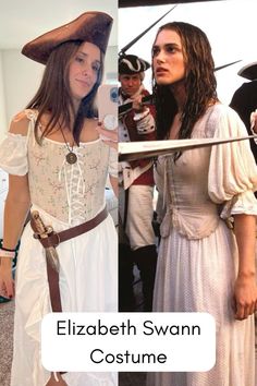 Pirates Of The Caribbean Couples Costume, Pirates Of The Caribbean Costumes, Elizabeth Swann Costume, The Carribean, Elizabeth Swann, Pirate Hat, Last Minute Halloween Costumes, Pirate Hats, Captain Jack