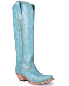 Corral Womens Embroidered Tall Western Boots - Snip Toe , Blue Womens Cowboy Boots Teal, Cowgirl Boots For Women, Cowgirl Things, Tall Western Boots, Tall Western Boot, Women's Cowboy Boots, Boots Country, Boys Cowboy Boots, Girl Cowboy Boots