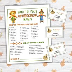 a scarecrow baby shower game is shown