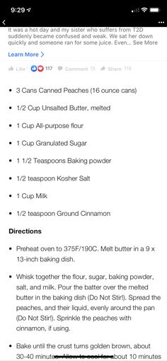 an iphone screen showing the instructions for baking