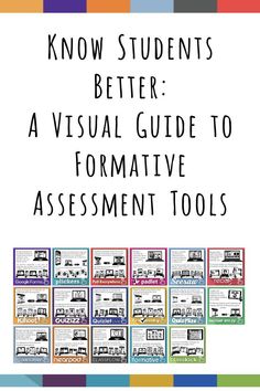 a poster with the words know students better a visual guide to formative assignment tools