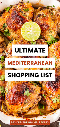 the ultimate mediterranean shopping list with text overlay