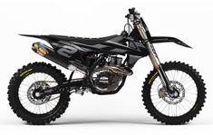 a dirt bike is shown on a white background