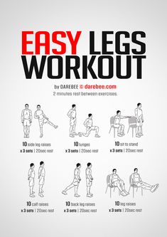 a poster showing how to do an easy leg workout