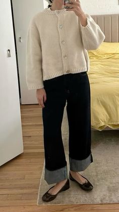 Scandi Sweater Outfit, Danish Work Outfit, Staff Dinner Outfit, Cozy Chic Fall Outfits, Dinner Out Winter Outfit, European Autumn Fashion, Garden Casual Attire, Annie James Outfits, Summer Dress Into Fall Outfit