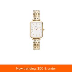 in stock Classic Watch With Jubilee Bracelet And Rectangular Dial, Classic White Watch With Jubilee Bracelet, Classic White Watches With Jubilee Bracelet, Daniel Wellington Women, Simple Watches, White Dial, Stainless Steel Watch, Steel Watch, Sophisticated Style