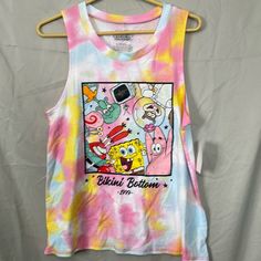 Nwt Spongebob Squarepants Tank Top. Size L Multicolor Casual Tank Top For Loungewear, Casual Multicolor Tank Top For Loungewear, Dressy Tank Tops, Sponge Bob, Nike Air Max Tn, Yoga Tank Tops, Muscle Tank Tops, Sequin Tank Tops, Striped Tank Top