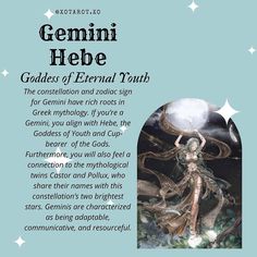 an image of a poster with the words germini hebe written below it