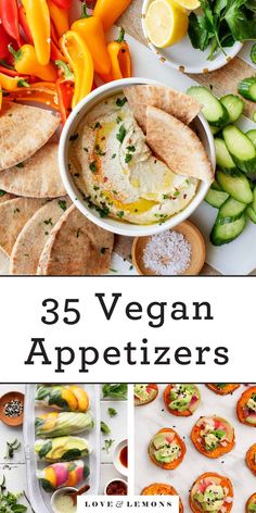 vegan appetizers with the title overlay