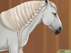 a white horse with braids on it's head