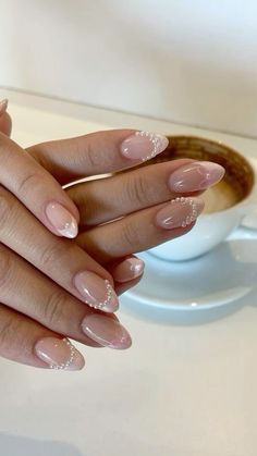 Old Money Nails, Hoco Nails, Money Nails, Girly Acrylic Nails, Aesthetic Nails, Pearl Nails