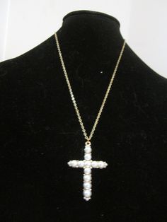 "Gold toned chain pendant necklace measuring 21\" from end to end with a sturdy clasp and ready for wear" Formal Cross Chain Necklaces, Formal Cross Chain Necklace, Formal Cross Pendant Necklace With Large Pendant, Formal Necklace With Large Cross Pendant, Formal Cross Pendant Necklace With Chain, Formal Cross Pendant Chain Necklace, Formal Large Cross Pendant Necklace, Formal Cross Necklace With Large Pendant, Metal Cross Necklace With Large Pendant