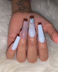 Sliver Nails, December Nails, Winter Nails Acrylic, Baddie Nails, Holiday Nail, Nails Aesthetic, Fall Acrylic Nails, Long Acrylic Nails Coffin, Coffin Shape Nails