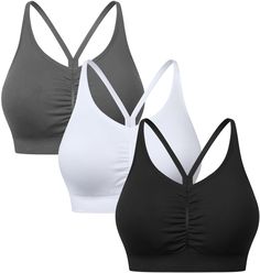 PRICES MAY VARY. Designed for yoga.our sports bra's Y back and spaghetti straps for free movement. Crafted with removable chest pads and spaghetti thin strap, the backless yoga bras offer both style and functionality. Provides outstanding stretch for unrestricted movement, combining sophistication with softness and breathability for enhanced overall comfort. Pair them effortlessly with high-waisted leggings for a chic and comfortable workout ensemble. Perfect for yoga sessions, High-impact worko Fitness Activewear, Real Bodies, Free Movement, Lounge Lingerie, Workout Yoga, Yoga Bra, Casual Everyday, Sports Bras, Fitness Gym