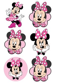 minnie mouse cut outs with pink and white polka dots