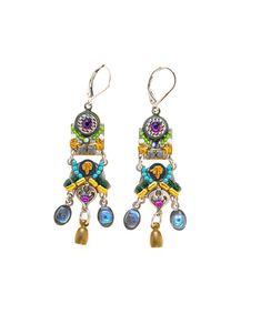 Oriental two parts dangle colorful Alpaca brass plated earrings - Colorful evening earrings with multicolored Swarovski crystals beads. The earrings combine unique metallic elements.  Two piece earrings, with hanging beads. in turquoise, green and grey colors These colorful evening earrings display a natural look, combining both oriental and classic styles, inspired by different cultures coming together, different aesthetics mixed into a new and original style. As in all of Adaya Jewelry's desig Bohemian Multicolor Beaded Crystal Earrings, Unique Multicolor Chandelier Earrings With Colorful Beads, Artisan Multicolor Dangle Chandelier Earrings, Multicolor Crystal Dangle Earrings With Colorful Beads, Multicolor Multi-stone Dangle Earrings, Hanging Beads, Beaded Drop Earrings, Swarovski Crystal Beads, Brass Necklace