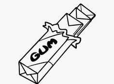 a drawing of a gum candy bar with the word gum on it's wrapper