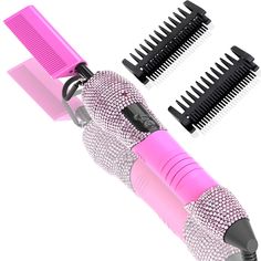 PRICES MAY VARY. 【Unique rhinestone design】: The electric heating comb handle is with exquisite rhinestones design, and the crystal clear rhinestone is with pure handmade craftsmanship. The handle is designed with silicone to prevent the hot comb hair straightener from slipping off during use. Note: The color may be different caused by some other reasons, such as display lights, color reflections in the background, etc 【Adjustable Temperature】: The hot comb can see the temperature you want throu