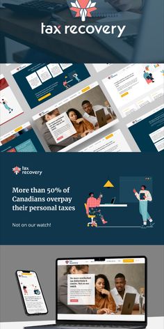 the landing page for tax recovery, which is designed to look like it has an image of