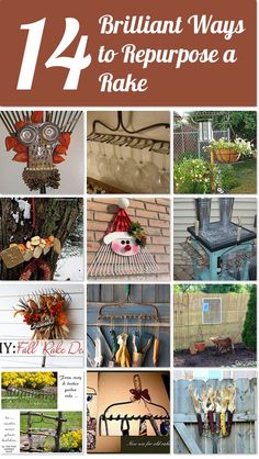 14 Brilliant ways to repurpose a rake. Thrift Store Diy Projects, Repurposed Projects, Reuse Crafts, Antiques Repurposed, Diy Recycled Projects, Yard Diy, Garden Diy Ideas, Thrift Store Diy