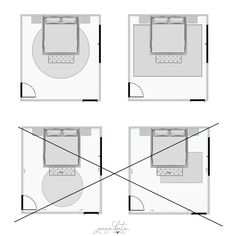 the floor plan for a bathroom with four separate areas