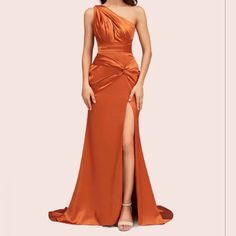 Brand New Color: Burnt Orange Size: 14 My Lovely Cousin Is The One Modeling The Dress. Not A Professional Model Prom Dress Elegant, Prom Dresses Elegant, Professional Model, Dress Elegant, Satin Dress, Dance Dresses, Costume Ideas, Satin Dresses, Burnt Orange