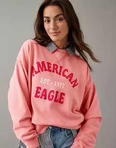 Women's Hoodies & Sweatshirts | American Eagle American Eagle Logo, American Eagle Sweatshirt, American Eagle Hoodie, Dropped Shoulder Sweatshirt, Blue Crewneck, Clothing Tags, Fashion Styling, Quarter Zip Sweatshirt