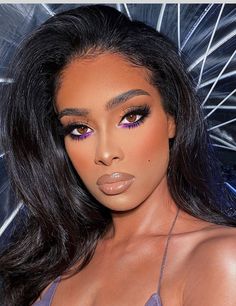 Soft Glam Makeup With Purple, Wedding Makeup Purple Eyeshadow, Subtle Purple Eyeshadow Looks, Dark Purple Dress Makeup, Amethyst Makeup Looks, Purple Makeup Looks For Brown Eyes, Royal Purple Makeup Looks, Purple Gown Makeup Look, Brown Eyes Purple Makeup