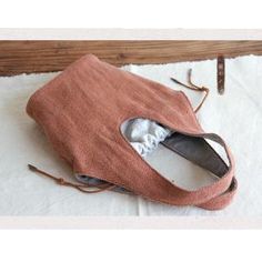 Minimalist Style Cotton Linen Korean Bucket Bag with Jacquard Lining in Beige Orange - Morimiss.com Cotton Bucket Bag With Canvas Lining, Handmade Beige Pouch Bucket Bag, Casual Brown Linen Bag, Daily Use Linen Shoulder Bag, Eco-friendly Beige Pouch Bucket Bag, Bags To Make, Bags Online Shopping, Pocket Pattern, Minimalist Style