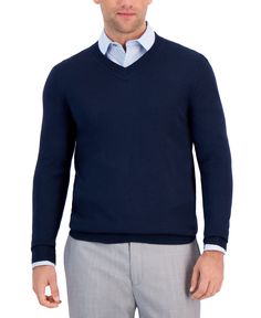 in stock Fitted V-neck Sweater For Formal Occasions, Formal Fitted V-neck Sweater, Classic Formal V-neck Long Sleeve Sweater, Formal V-neck Top For Winter, Merino Sweater, Navy Man, Blue Crew, Merino Wool Sweater, Style Classic