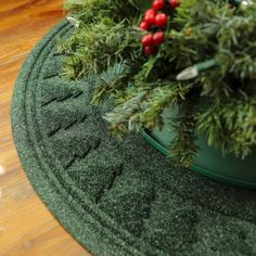 a green potted plant sitting on top of a wooden floor next to a rug