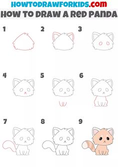 how to draw a red panda step by step drawing instructions for kids and beginners