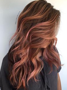 Rose Brunette, Brown And Pink Hair, Balayage Hair Rose, Rose Pink Hair, Gold Balayage, Rose Gold Balayage, Rambut Brunette, Hair Balayage, Fresh Hair