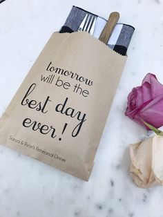 a brown paper bag with the words tomorrow will be the best day ever